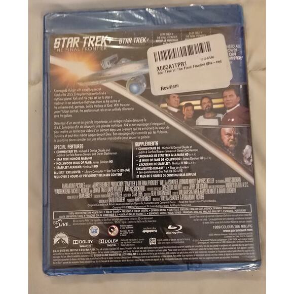 BLU RAY MOVIE BRAND NEW SEALED STAR TREK V THE FINAL FRONTIER - Picture 2 of 2